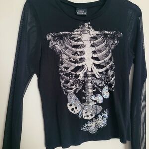Social collision skeleton butterfly top